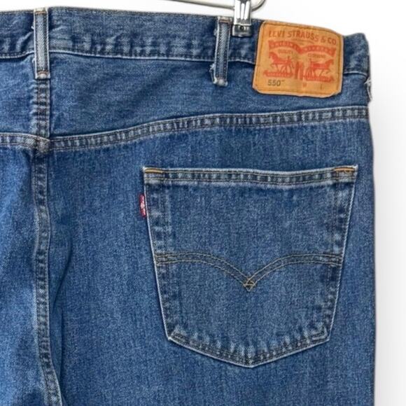 Levis Relaxed Straight 550 Baggy Jeans Stonewash Cotton 47x30* (48x32) Big&Tall - Picture 5 of 16
